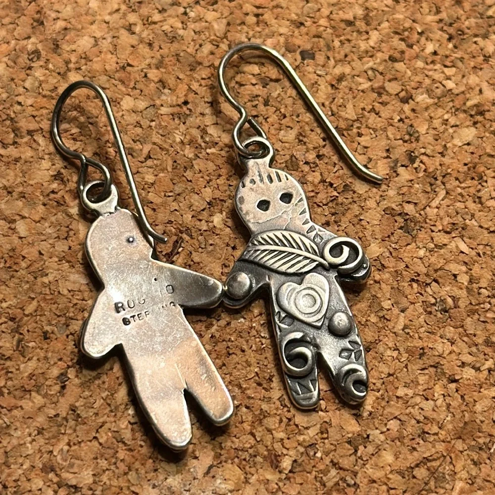 Sterling Gingerbread Earrings - Picture 6 of 7